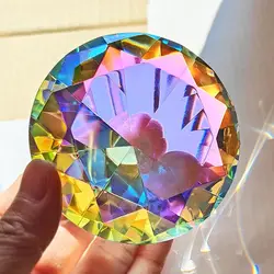 30-80mm AB Colorful K9 Crystal Diamond Paperweight Decorative Rainbow Maker Prism Glass Diamonds Wedding Room Desktop Decoration