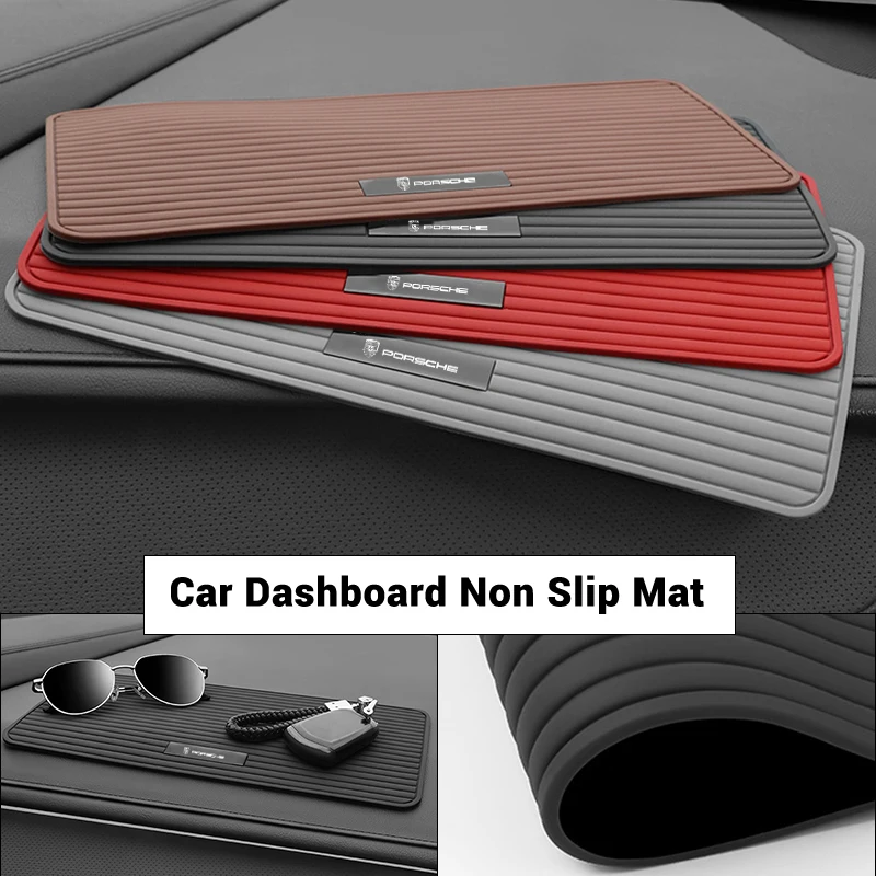 1PC Car Dashboard Silicone Non Slip Mat Phone Glasses Anti-skid Pad for Porsche Panamera Cayenne Taycan 911 718 Macan Carrera-GT