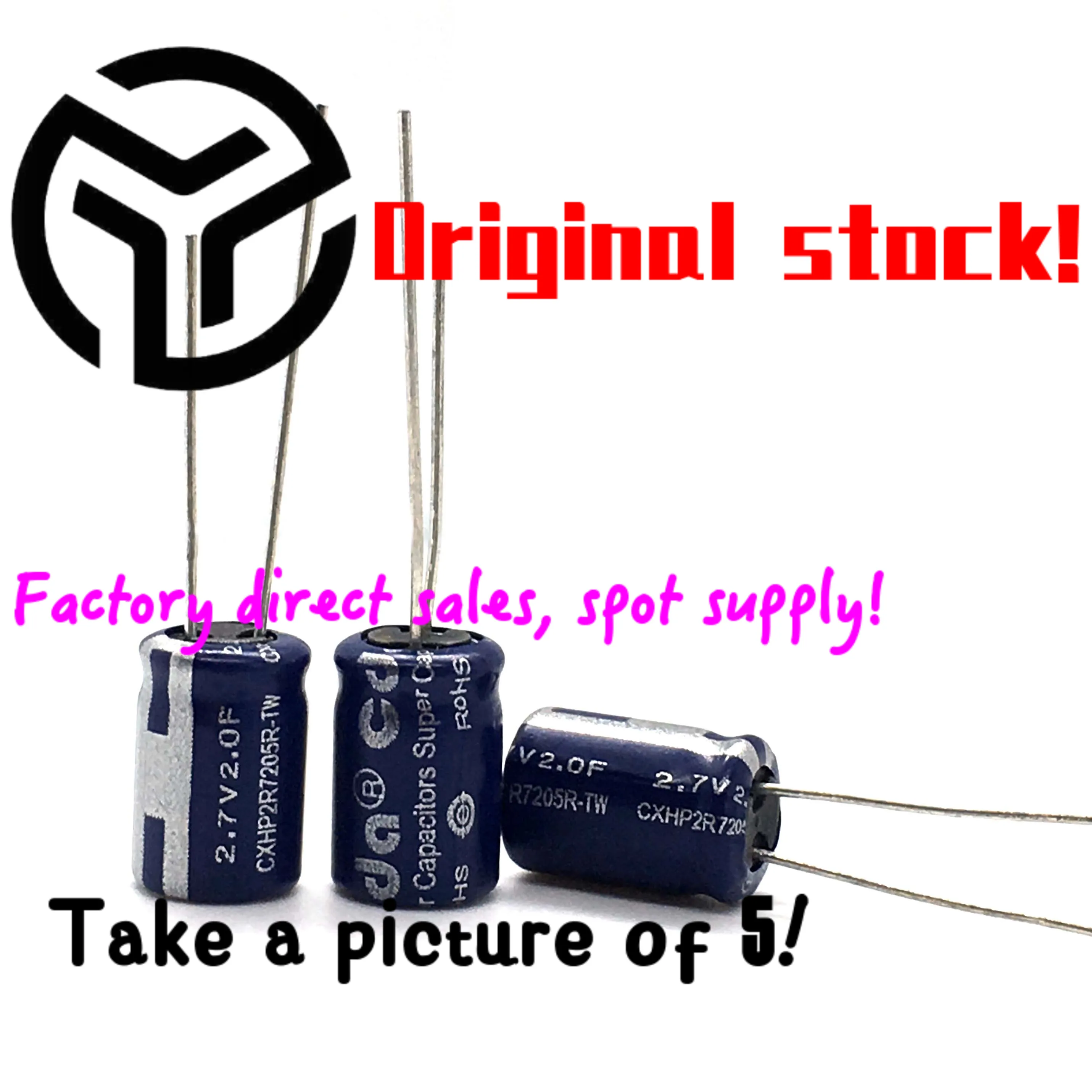 Supply 2.7v2.0f super farad capacitor 2.7v2f volume 8*12 energy storage capacitor winding type