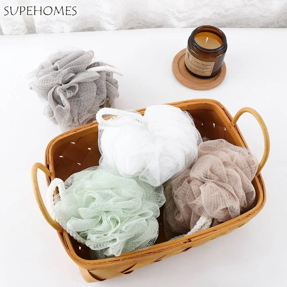 1PC Bath Balls Mesh Sponge Bath Flower Bathroom Accessories Super Soft Body Cleaning Mesh Brush Shower Accessories