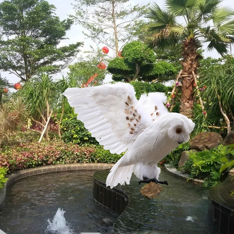 new simulation foam&furs real life wings owl bird model About 32X55cm home garden decoration gift  xf2798