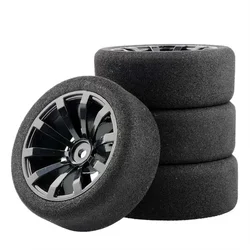 For HSP HPI 1/10 On-road RC Car 12mm Hex RC Racing Cars Accessories 4Pcs Set Racing Foam Tire Wheel Rim Set