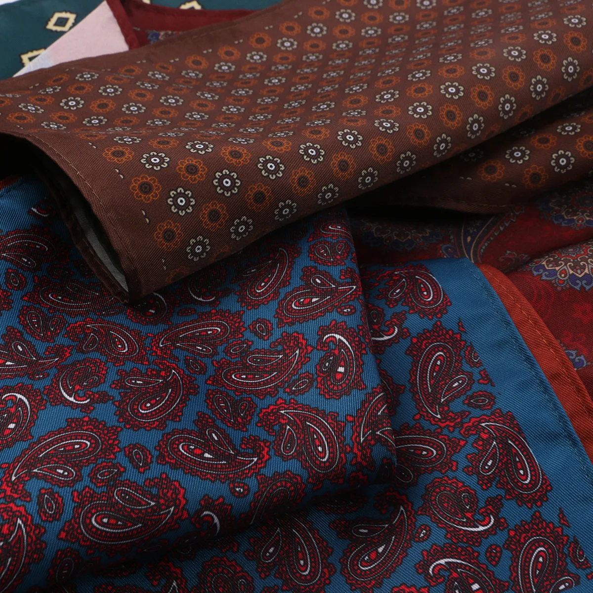 Men's Suit Pocket Scarf Chest Yanhui Dress Retro Printing British Simple Pattern Business Tie Wedding Decoration