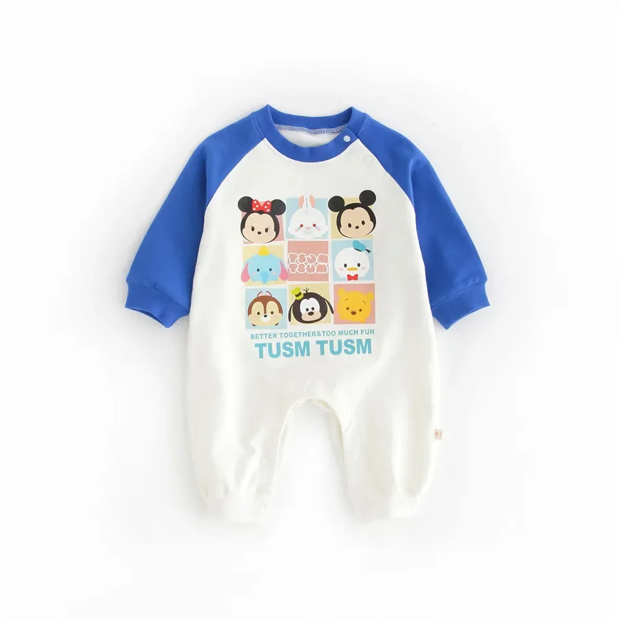 Donald Duck Baby Long Sleeve One-piece Clothes Spring/autumn Newborn Jumpsuits Cartoon Cotton Baby Bodysuits Pajamas 0-24month