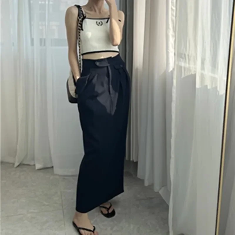 

Women Letter Embroidery Camisole Backless Sleeveless Halter Simple Summer 2024 Sling Tops