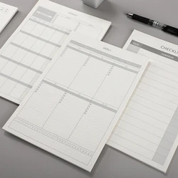 40sheets/set Weekly Monthly Planner Notebook Journal Agenda Daily Organizer Tearable Schedule Memo Pad Stationary Office