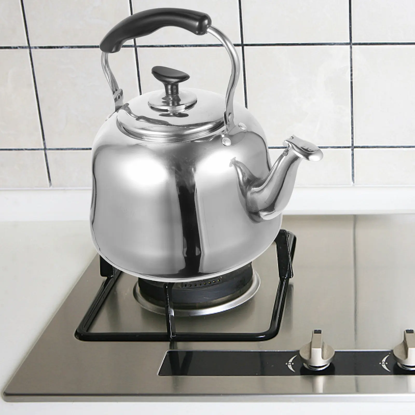 

Чайник со свистком большой емкости из нержавеющей стали, 1 шт., с термоизолированной ручкой, для газовых и индукционных плит, для кухни