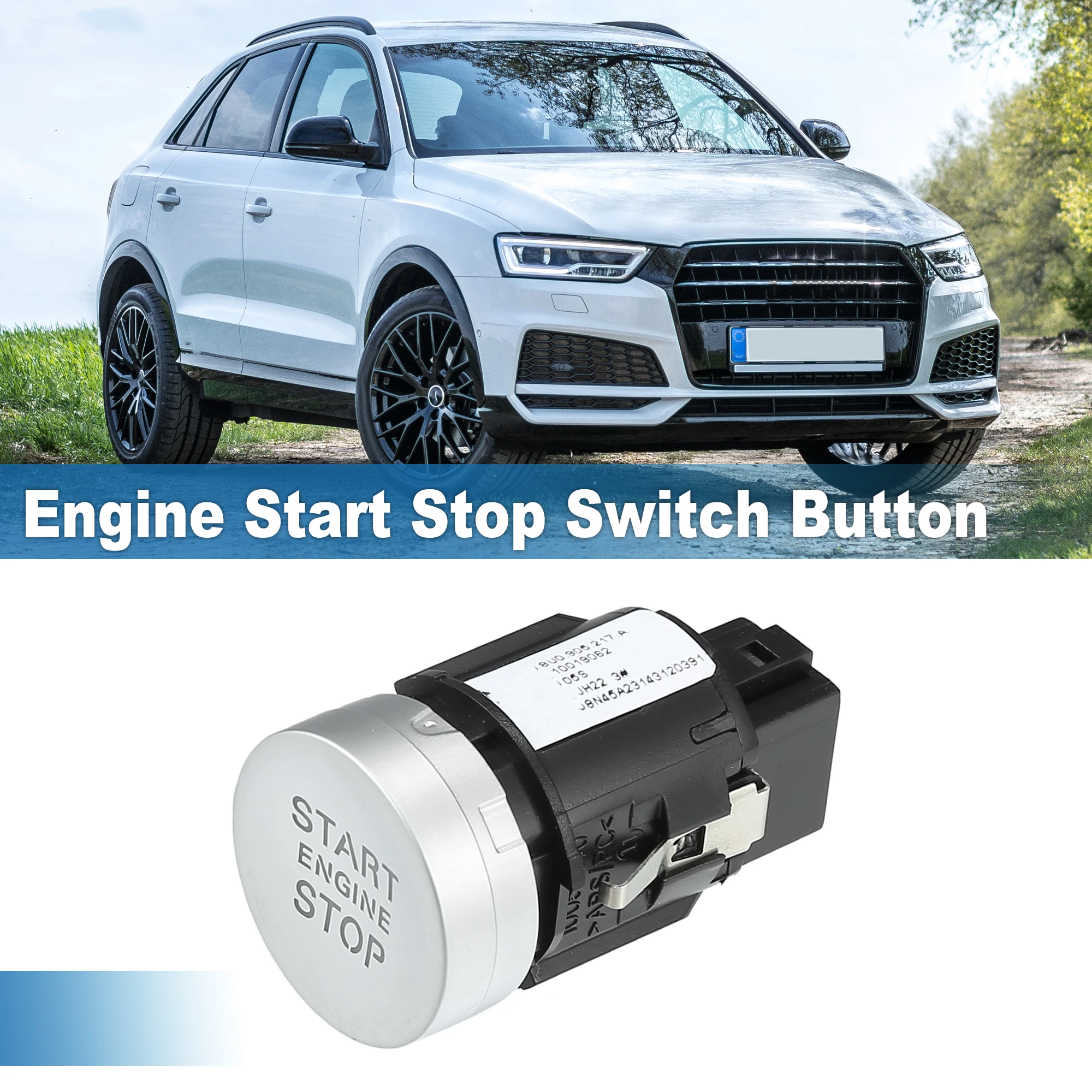 UXCELL Push Button Starter Switch No.8U0905217A Engine Start Stop Switch Button for Audi Q3 2015-2018