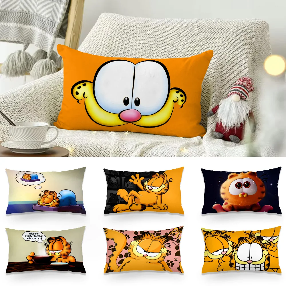 Cartoon Cute Funny G-GarfieldS Pillow Covers Cartoon Sofa Decorative Home Double-sided Printing Short Plush Cute Cushion Cover