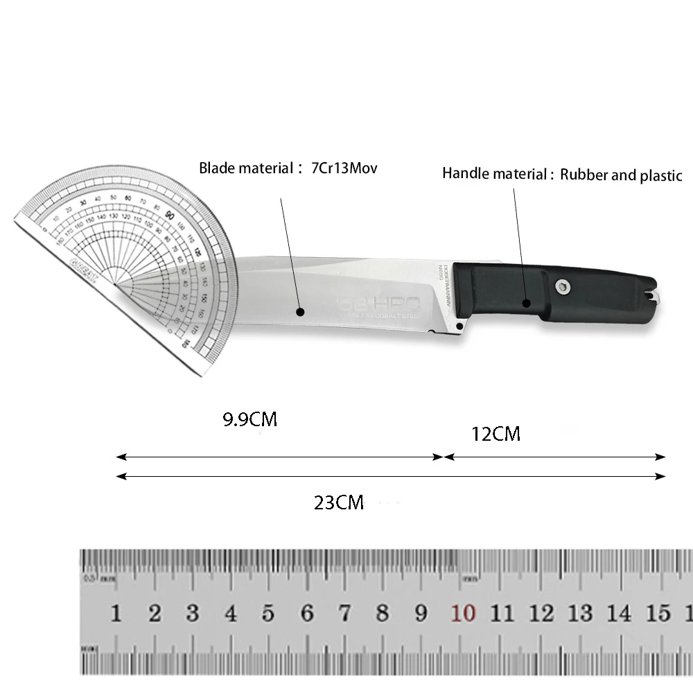 High Hardness Hunt Fixed Blade Knife Stainless Cobalt Steel Rubber Handles Camping Outdoor Tool Tactical Combat Straight Knives