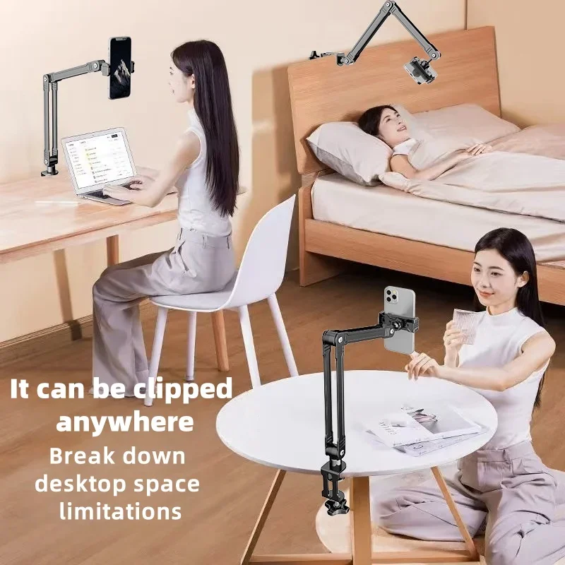 

Foldable Aluminum Alloy Robotic Arm Lazy Mobile Phone Tablet Universal Stand Rotate 360 Degrees Be Placed Stably Without Shaking