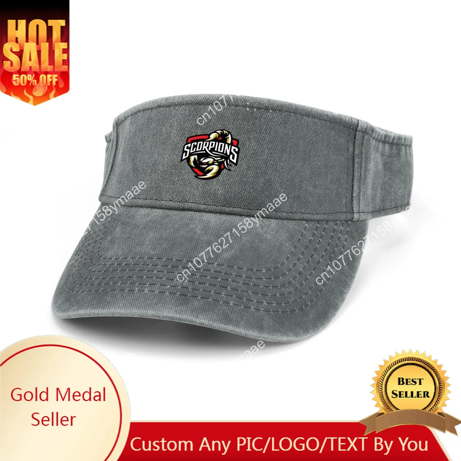 Scorpions Sun Visor Leaky Top Cowboy Hats Mens Womens Pop Customize DIY Cap Sports Baseball Tennis Golf Caps Empty Open Top Hat