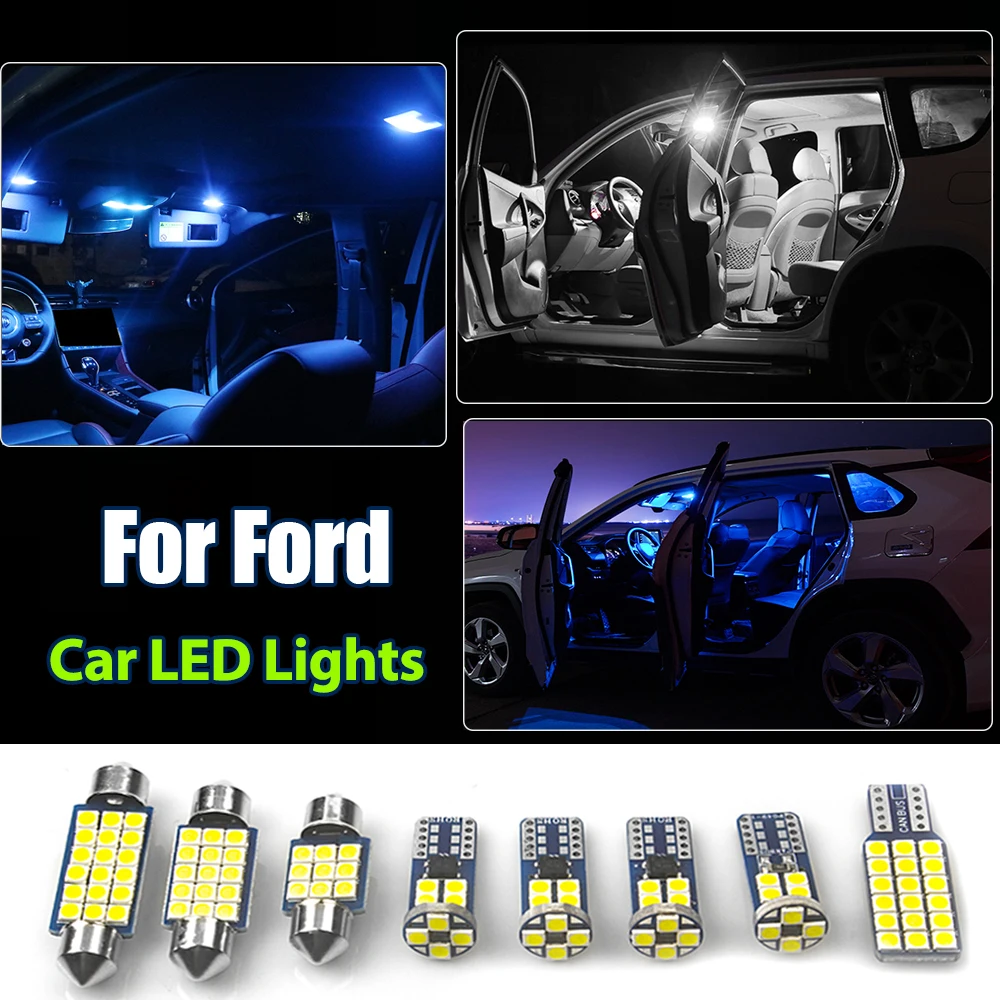 For Ford Explorer Kuga Escape Edge Ecosport Mondeo 4 5 MK4 MK5 Focus MK1 MK2 MK3 Fiesta MK7 MK8 F150 Car LED Light Accessories