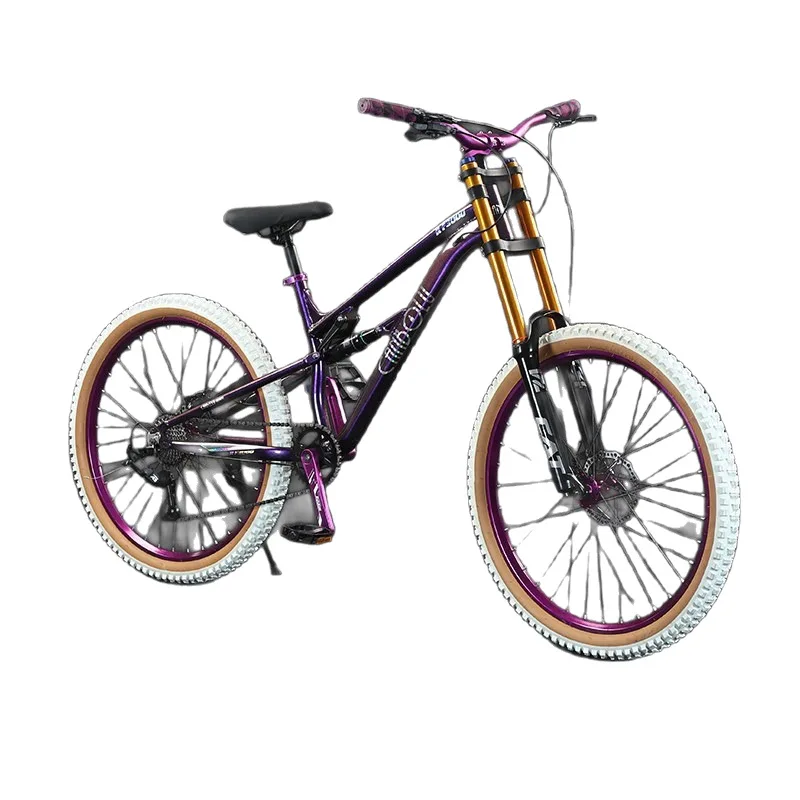 AliExpress NONE Aluminum Soft Tail Downhill Mountain Bike Variable Speed Air Pressure Front Fork Hydraulic Disc Brake Full Suspension Bicycle