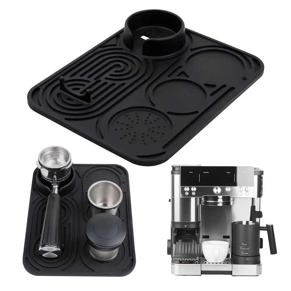Silicone Espresso Tamping Mat Non-Slip Multi-Slot Coffee Mat Waterproof Heat Insulation Espresso Mat Coffee Machine Accessories
