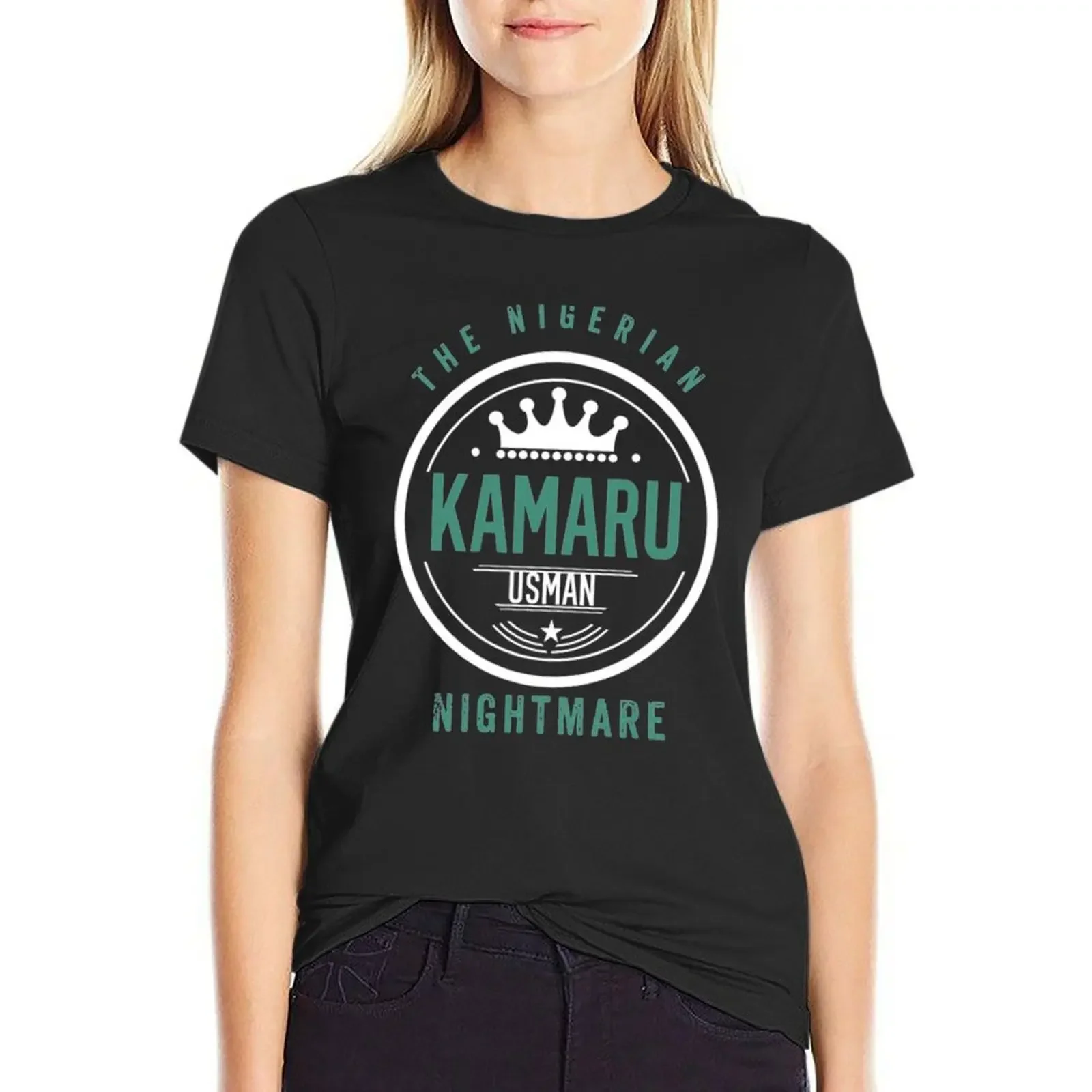 

Kamaru Usman T-Shirt summer tops cute clothes fashion woman blouse 2024