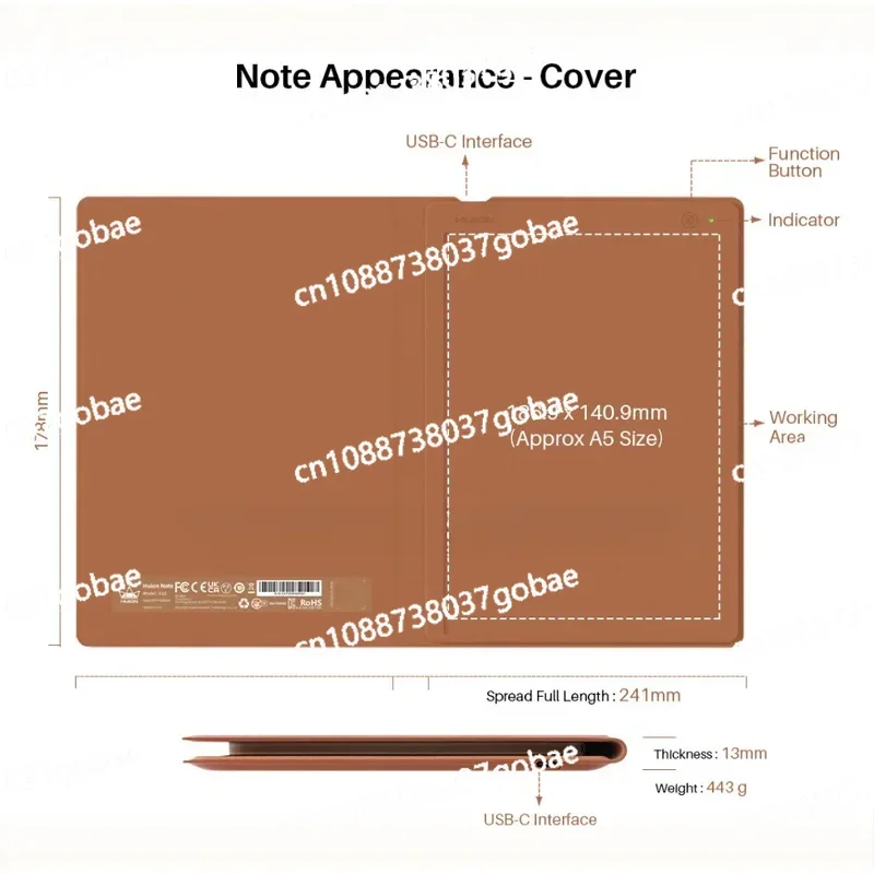 Suitable Bookkeeping Business Travel Drawing Taking Class Notes Multifunction Huion Wireless Connection Notebook X10