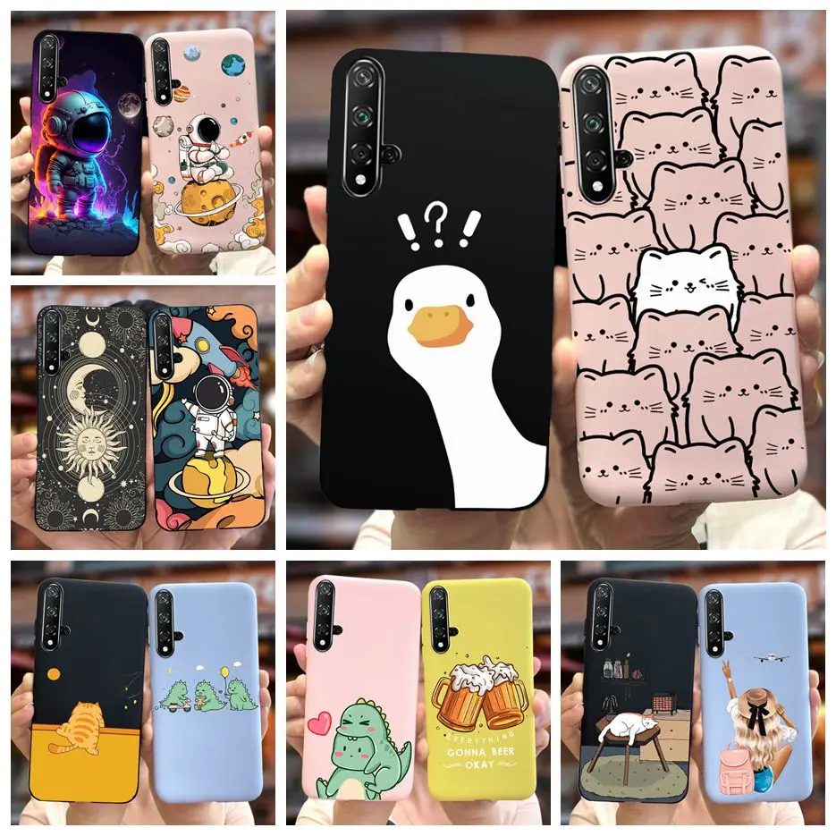 For Huawei Nova 5T Case Honor 20 YAL-L21 Fashion Cartoon Cover Soft Silicone Phone Case For Huawei Nova 5T Nova5T Honor20 Fundas