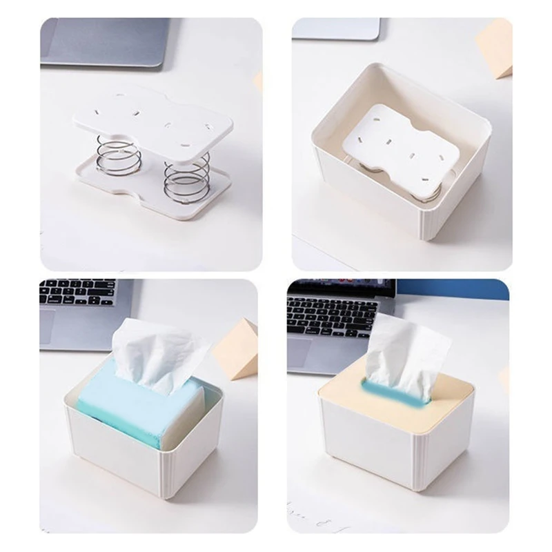Spring Tissue Case, Tissue Box Spring Holder, Paper Towel Stand, Tissue Tray, Tissue Support Stand, Simple And Practical