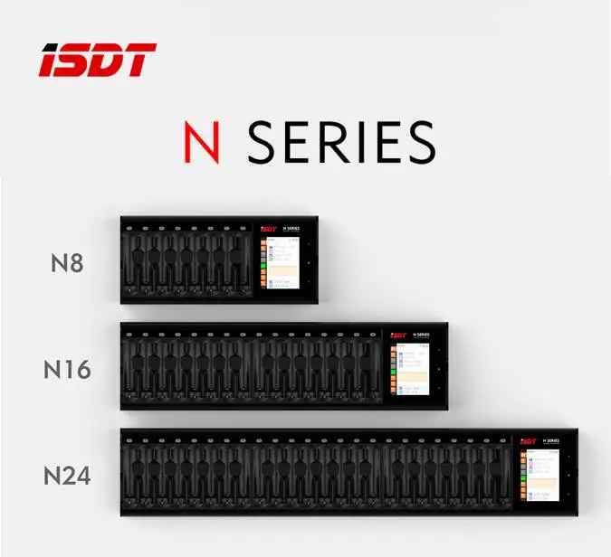 ISDT N8 N16 N24 AA AAA Battery Charger DC Smart Battery Charger For Battery of Li-lon LiHv Ni-MH Ni-Cd LiFePO4