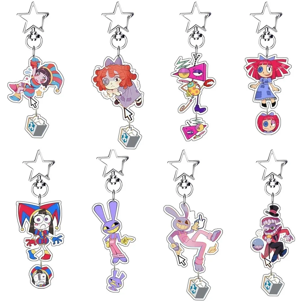 For TADC Pomni Jax Ragatha Zooble Caine Anime Peripheral 5cm Acrylic Keychain Custom Cartoons Backpack Pendant Exquisite Gift