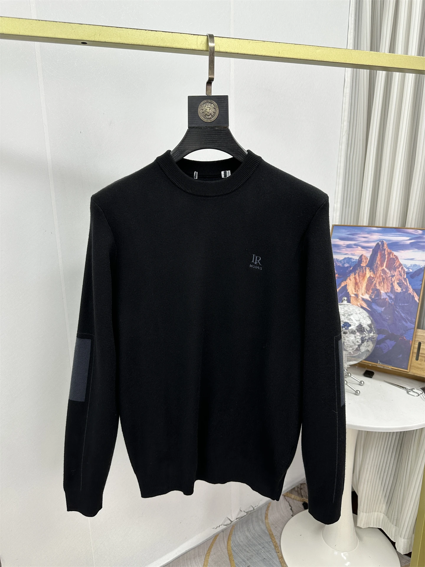 

Homeslice Soft Comfortable Men's Busin Casual Thi round Ne Warm Knitted Sweater Polyester Fiber Mid-aged Daily Wear