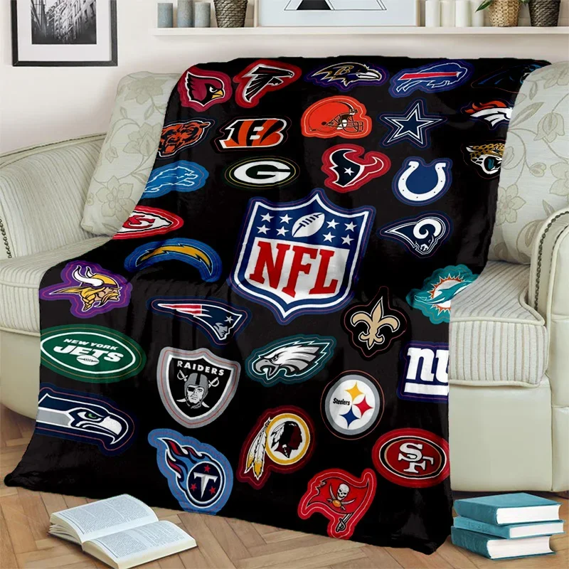 Cobertor 3D NFL de Futebol Americano, Cobertor Macio para Casa, Quarto, Sofá, Piquenique, Viagem, Escritório, Cobertor para Crianças