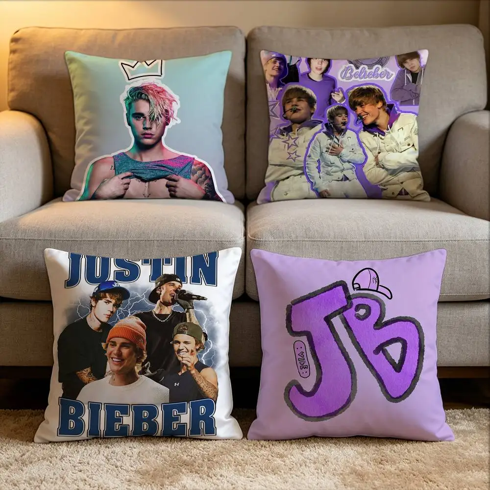 

SINGER J-ustin B-Bieber Various Sizes Square Pillow Case For Car Home Bedchamber Decor
