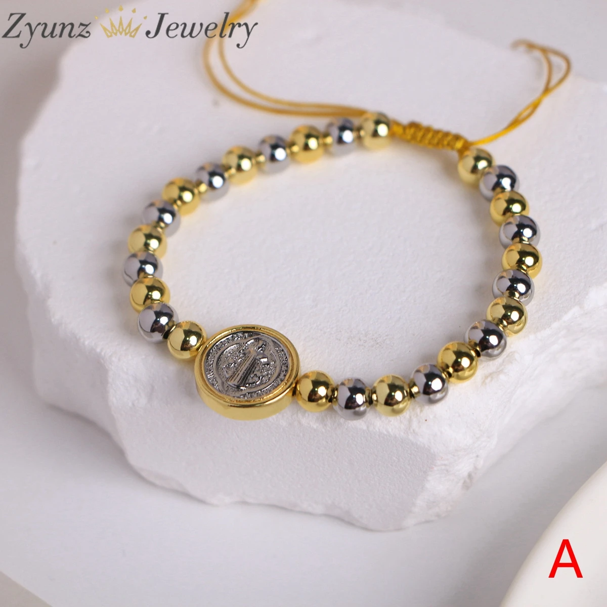 5PCS, Gold Silver Color Beads Chain Cross Heart Bracelets for Women Gold Plated Stackable Jewelry Friends Gifts