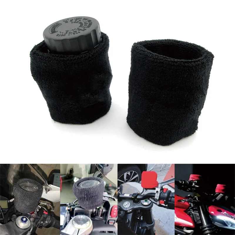 1pc Black/blue/red Car Styling Reservoir Brake Clutch Oil Tank Cover Cap Sock For Universal