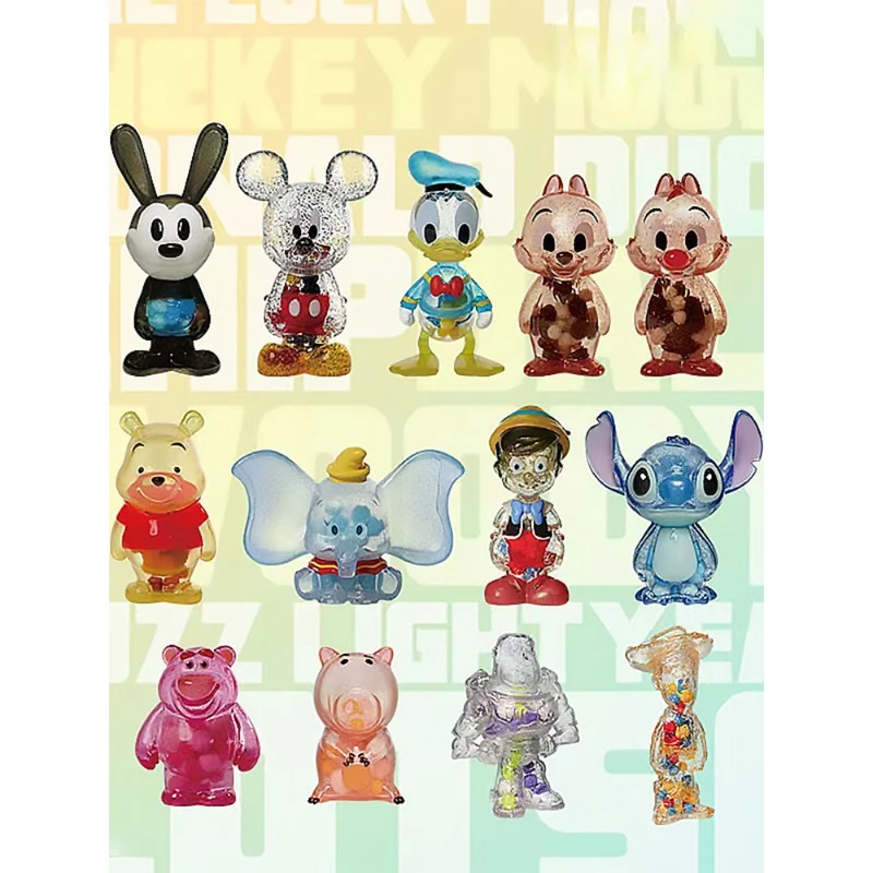 Disney Oswald The Lucky Rabbit Dumbo Donald Duck Waddles Transparent Model Pinocchiao Stitch Lotso Woody Winnie Collection Toy