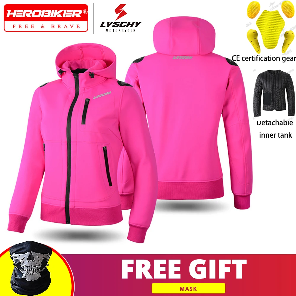 

LYSCHY Women's Winter Motorcycle Jacket Cold-proof Biker Jacket Men's Motocross Racing Riding Clothing Motorcycle Clothing
