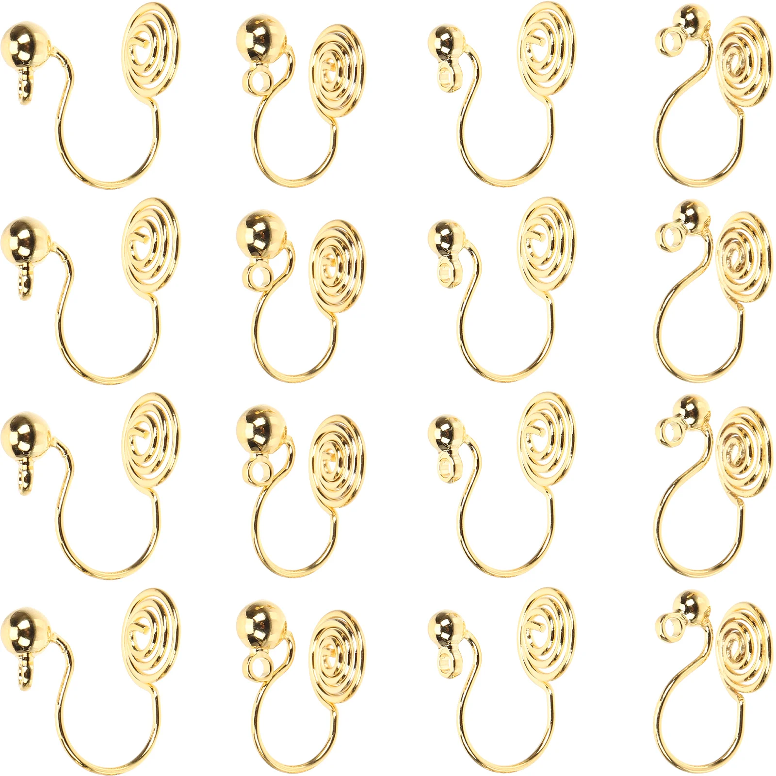

16 Pairs Ear Clip Adapter Converter Clip-on Earring Clips Attachments for Earrings