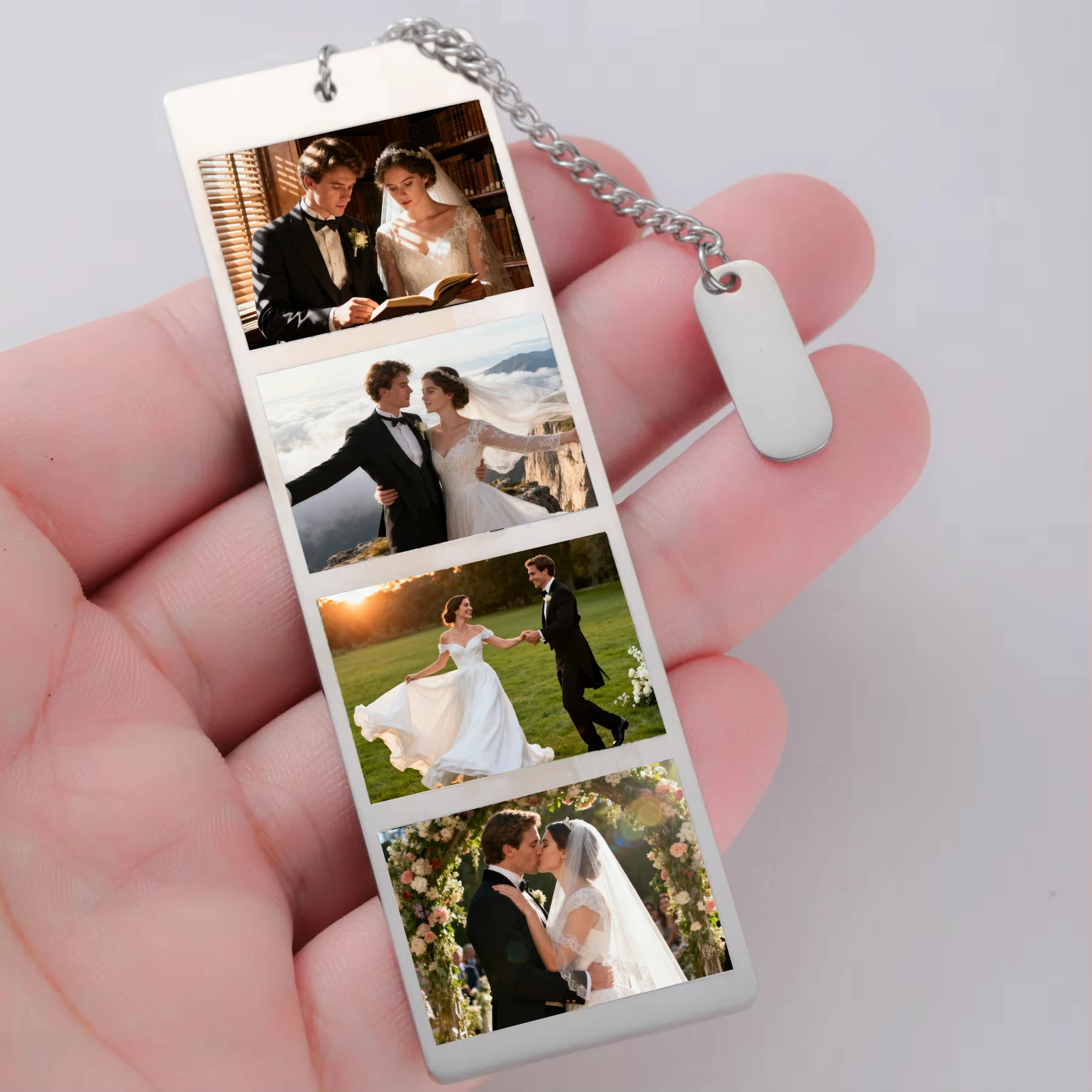 

Lemegeton Customized Photo Bookmark Colorful Engraved Wedding Memory Pendant Men Women Birthday Gifts Personalized Bookmarks