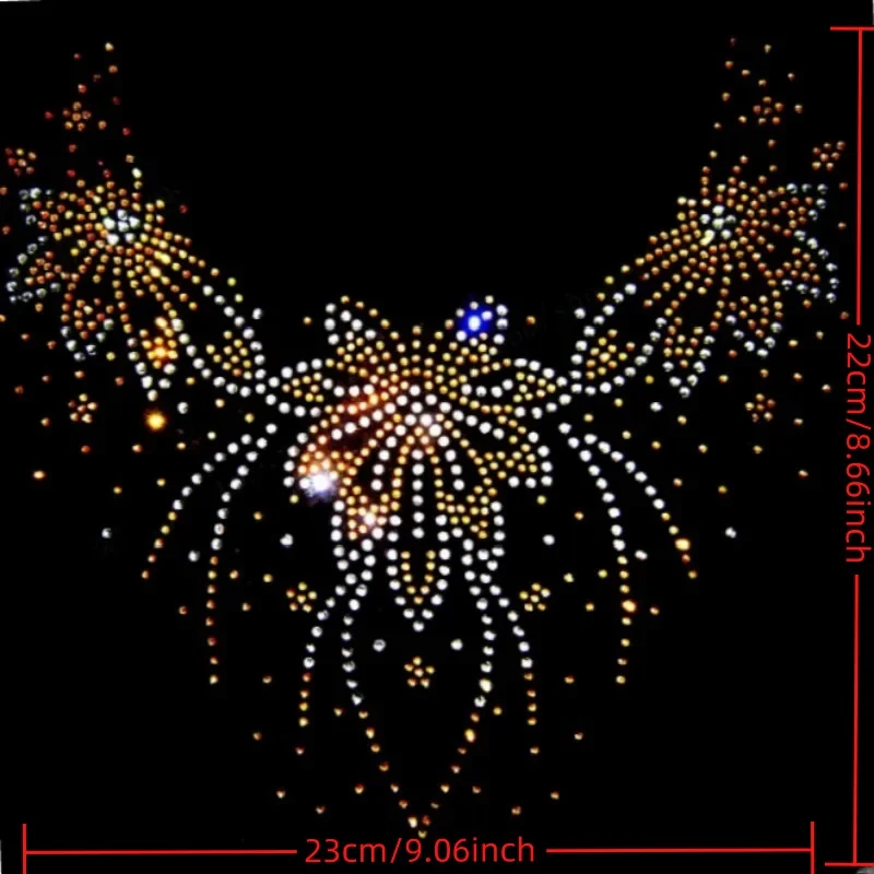 

2pc/lot Flower Pattern Neckline Hot Fix Rhinestone Motif Iron on Transfers Strass Iron Patches Design for Clothing Accessories