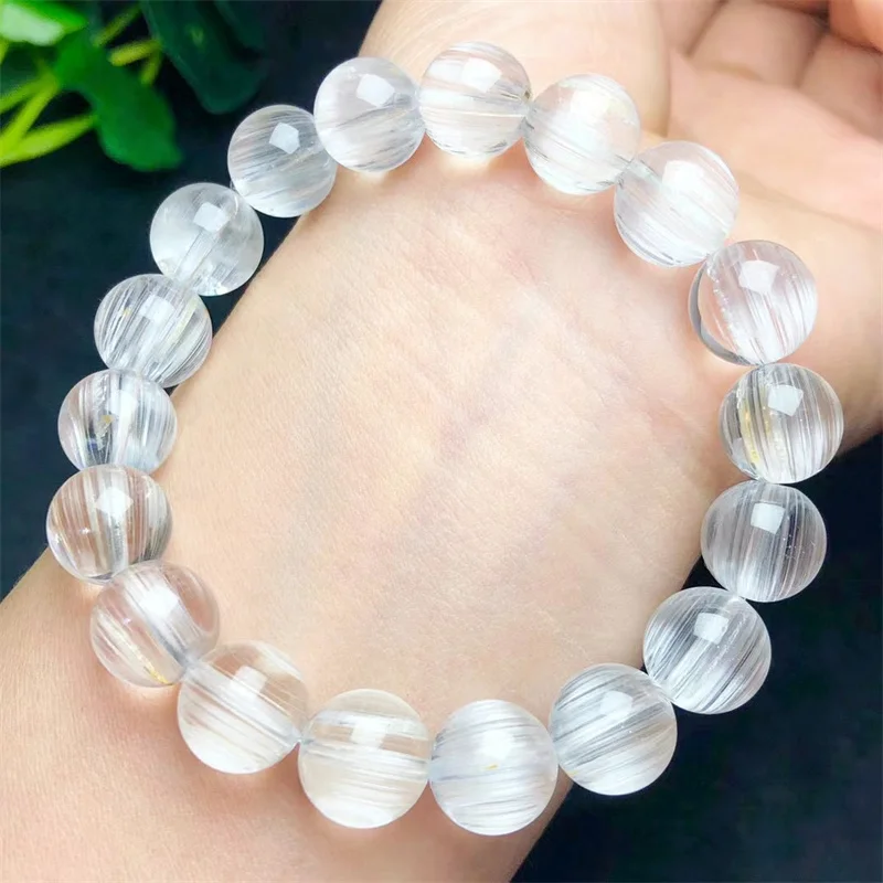 Natural White Topaz Bracelet White Transparency Healing Crystal Energy Stone Boho Simple Yoga Gift 8/10/11/13mm