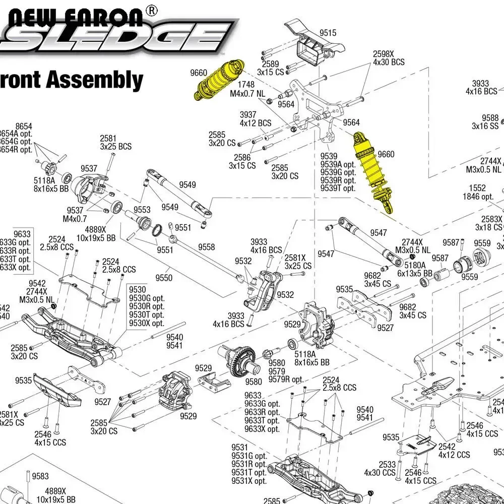 ENRON 알루미늄 6061 CNC 완충기 댐퍼 9660 9661, 1:8 RC 자동차 Traxxas 트럭 SLEDGE 95076-4 용, 98-128mm, 108-137mm, 신제품