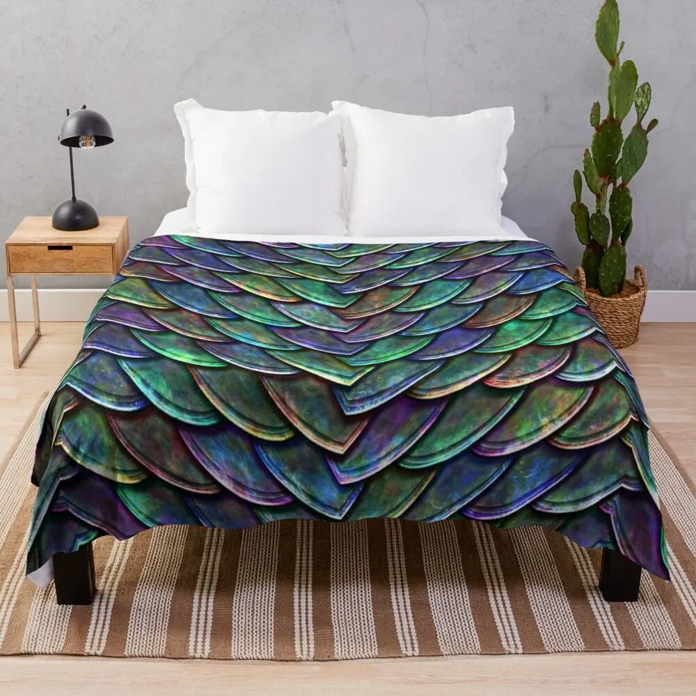 

Cool Dragon Scales Vibrant 2 Throw Blanket Lightweight Cozy Blanket for Bed Sofa