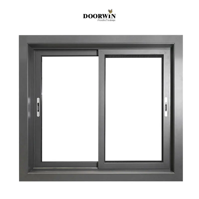 Doorwin Good Quality Aluminum Profile Double Glass Sliding Window Horizontal Windows Glass