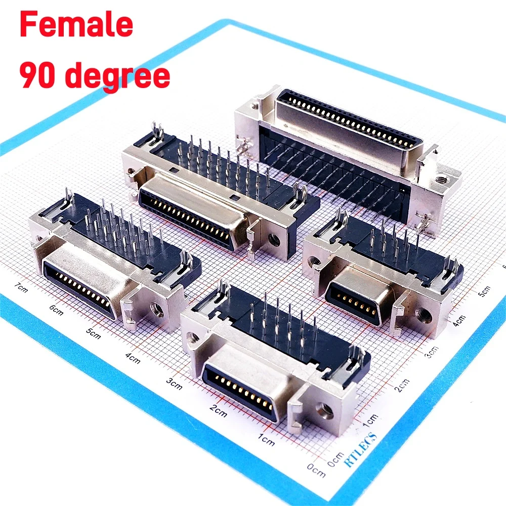 1/5/20Pcs SCSI Connector MDR 14 20Pin 26 36 50 Positions Male Plug Servo Drive Slot for Wire Cable Solder Motor Female 90 degree