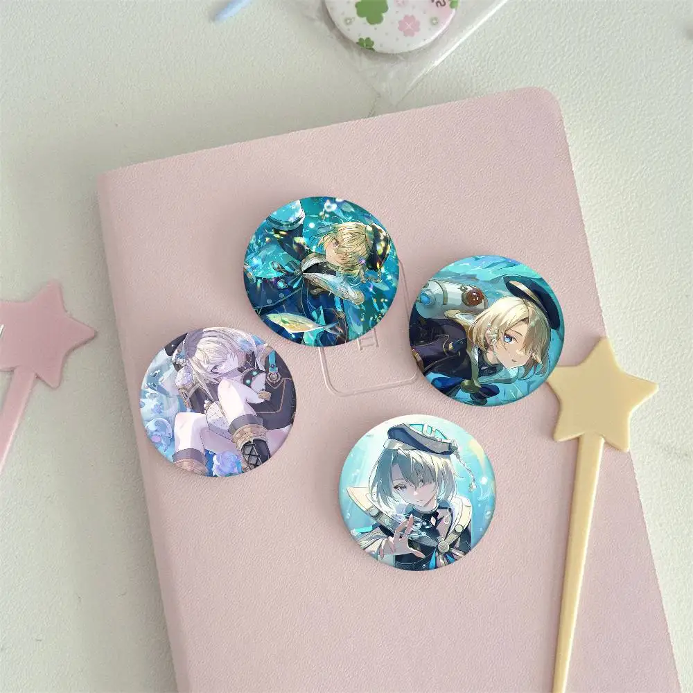 Game Anime Genshin Impact Freminet Round Badge Creative Brooch Clothing Backpack Accessories Lapel Pin