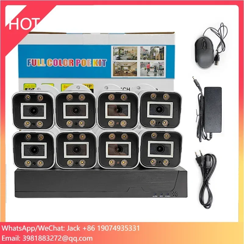 

Waterproof 8CH 4MP 5MP 8MP NVR Kits Monitoring System Full Color Night Vision CCTV Security Camera System