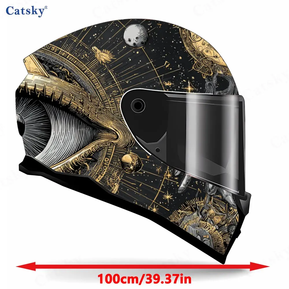 Mysterious All-seeing Eye Print Helmet stickers , PVC Material Multifunctional Helmet Stickers, Scratch-Resistant & Fade-Proof,