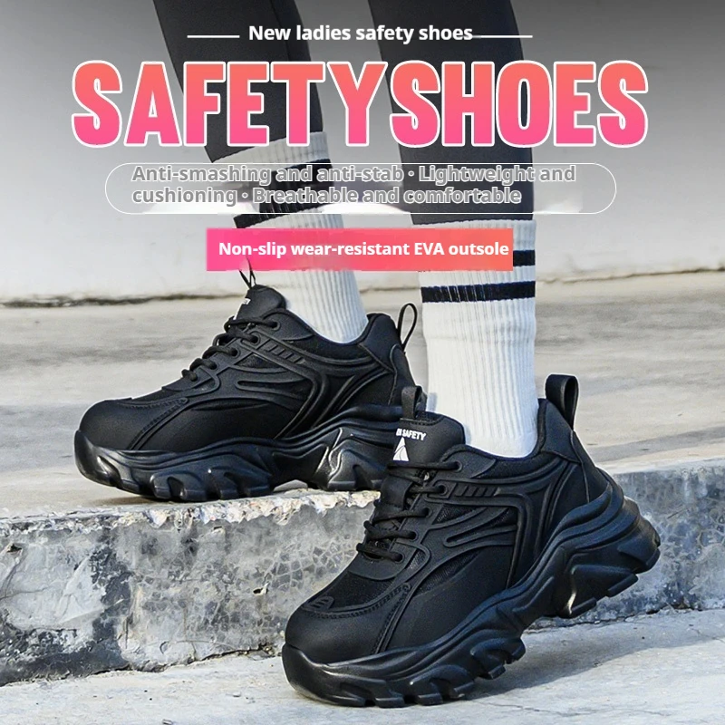 Work Sneakers Steel Toe Shoes Womens Safety Shoes Puncture-Proof Work Shoes Fashion Indestructible Footwear Security Boots