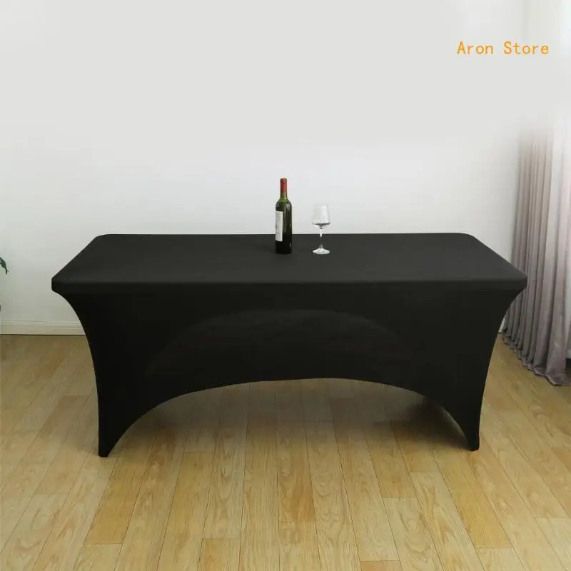 Cocktail Spandex Stretch Elastics Table Cover Rectangular Corner Tablecloth H3CF