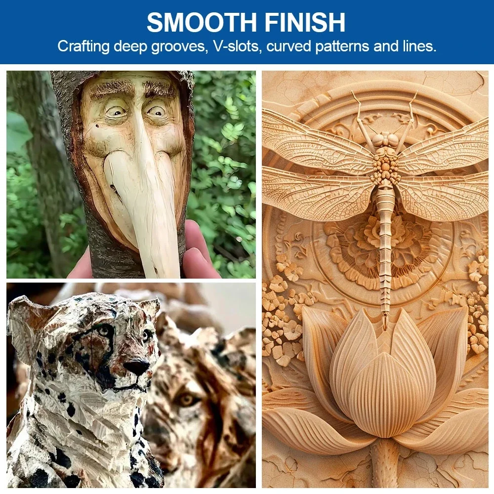 5개 세트 로터리 툴 목공 조각 비트 세트 - DIY 및 전문 목공용 조각 및 연마 액세서리