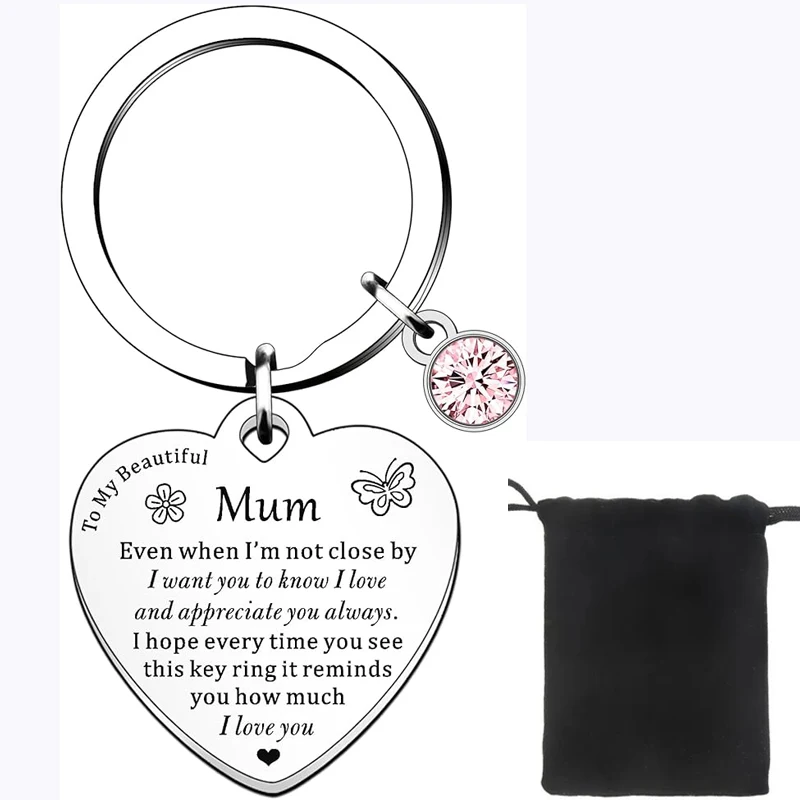 Mum Gifts Keychain Key Ring For Mothers Day Birthday Mummy Keepsake Gift From Daughter Son Even When I'm Not Close By I Love You