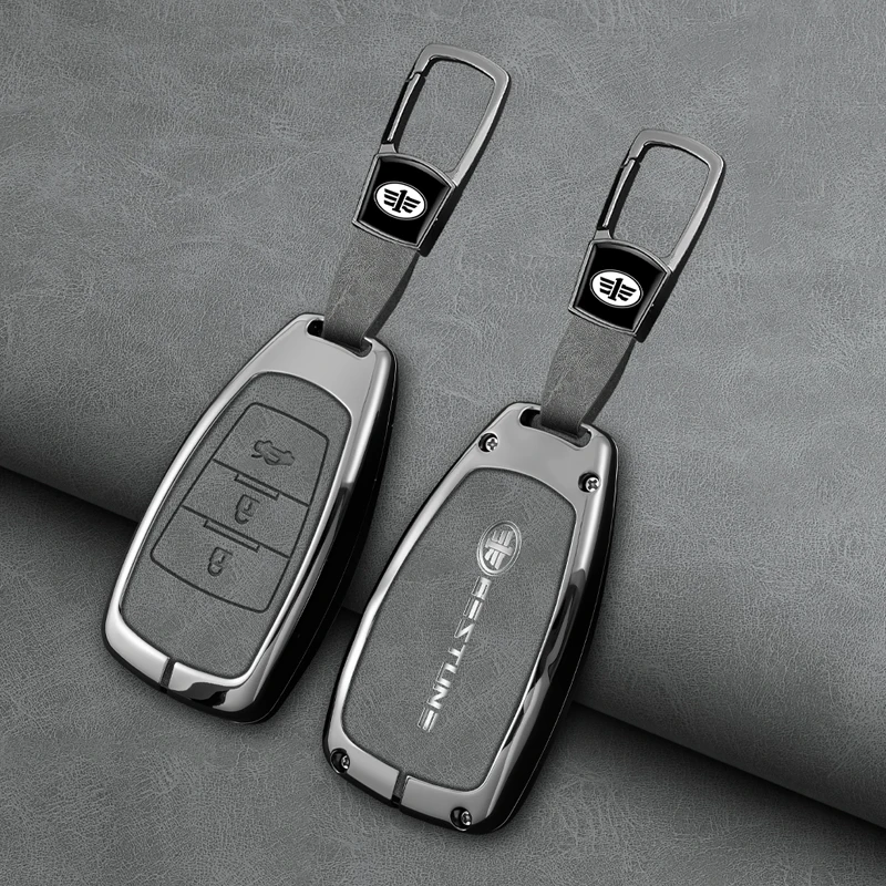 

Zinc Alloy Car Smart Remote Key Case Cover Protector Holder Shell For FAW Besturn X80 2018 2019 2020 2021 Keychain Accessories