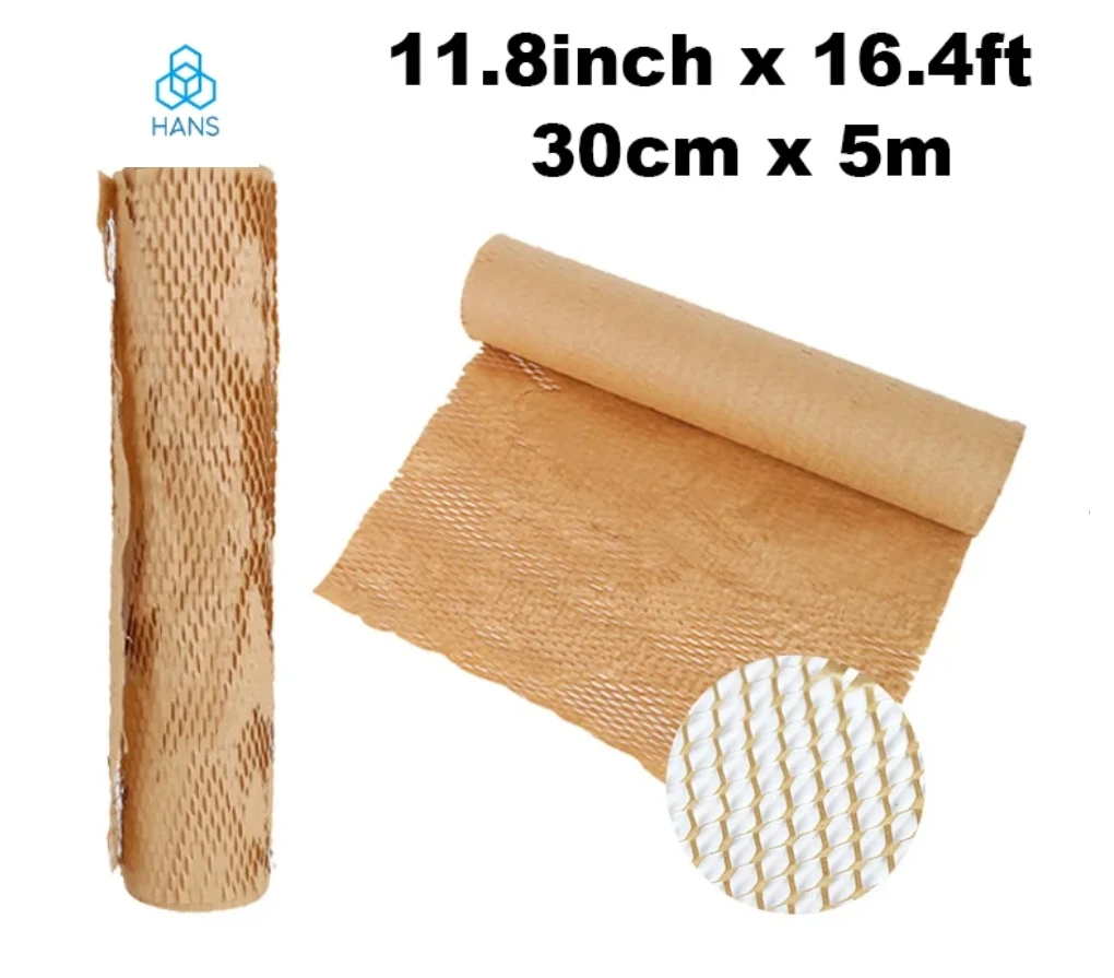 

Hans，Brown Honeycomb Cushion Paper Sleeve Eco-friendly Biodegradable Recyclable Craft Wrapping Cover Paper For Fragile Goods