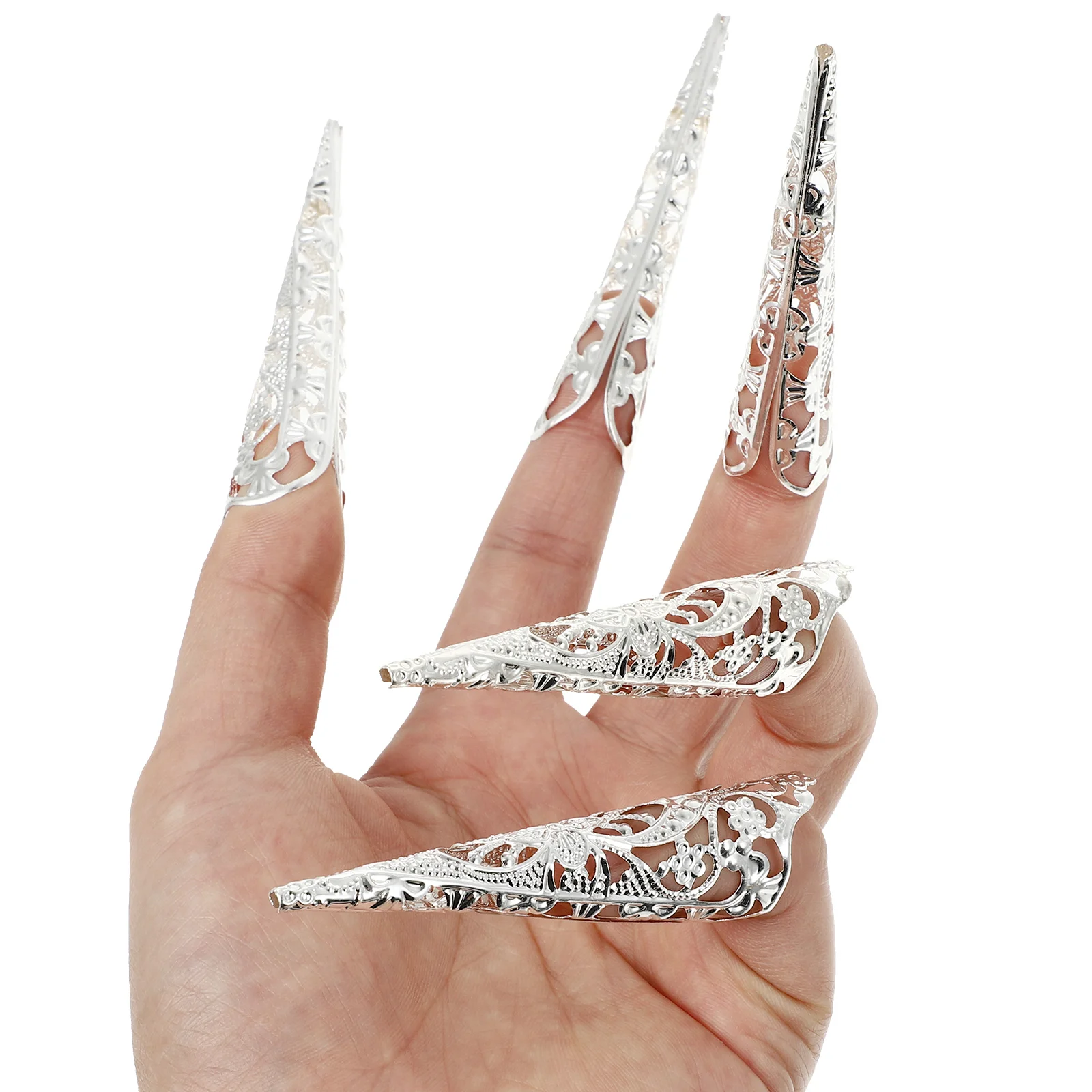 10 Pcs Metal Nail Set Accessories Finger Rings Tip Kids Claw Jewelry Fingernail Decoration Accessory Ultraviolet Light